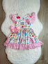 Bowtism  Girls Back To School Pocket Lace Dress with Matching Bow - Bowtism